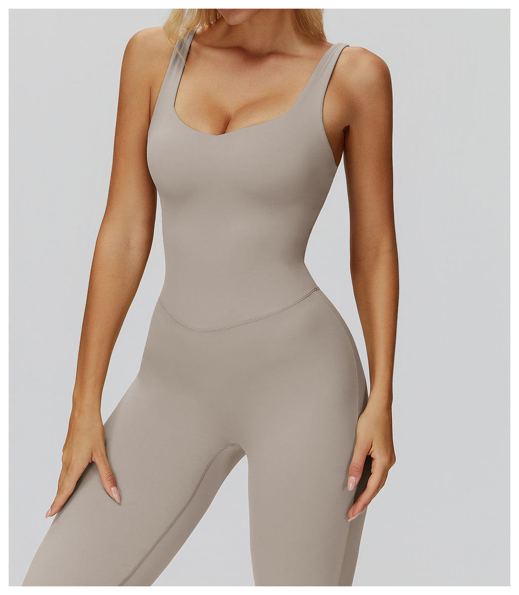 Cross-Back Wide-Leg Jumpsuit