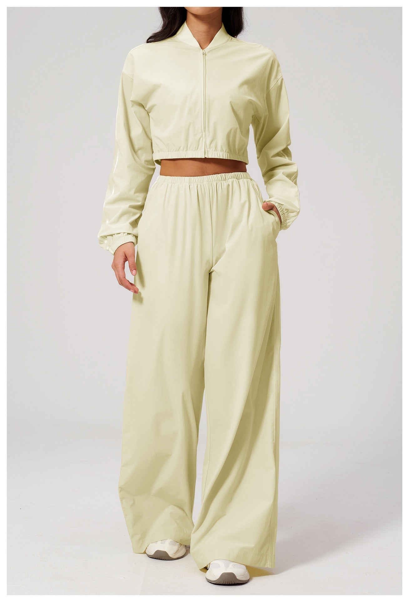 New Yoga Outfit Set for Women, Short Top, Outdoor Long Pants