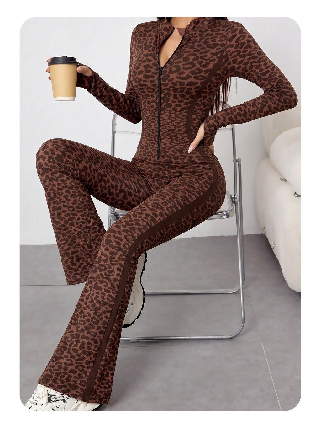 Leopard Print Slim-Fit Jumpsuit
