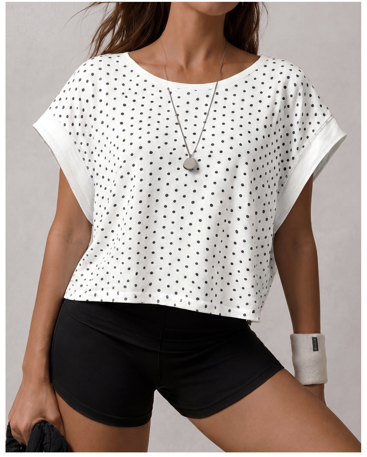 Cutout-Back Polka Dot Tee