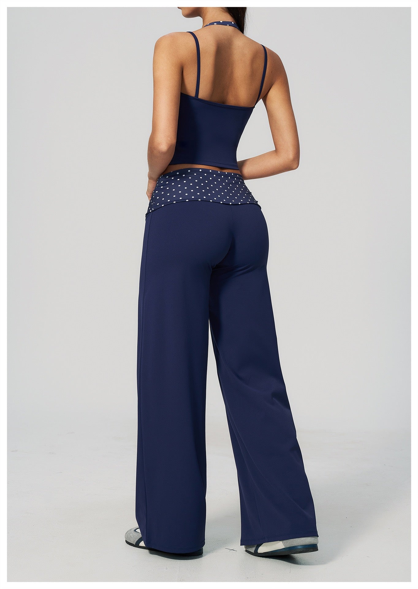 Polka Dot Two-Piece Yoga Suit