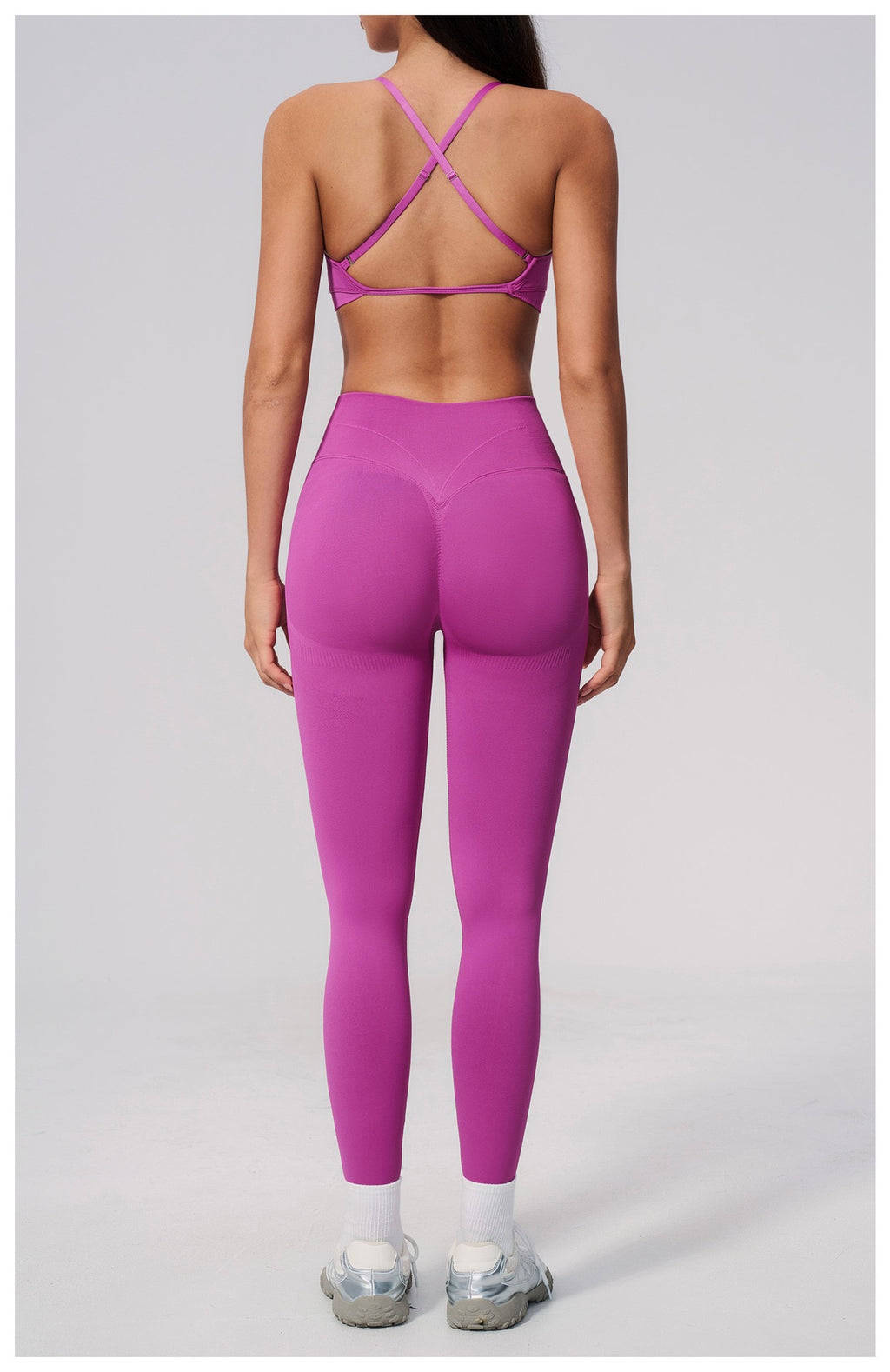 4-Piece Activewear Set — Cross-Back Bra, Tummy-Control Shorts & Leggings