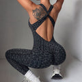 Leopard Print Cross-Strap Jumpsuit