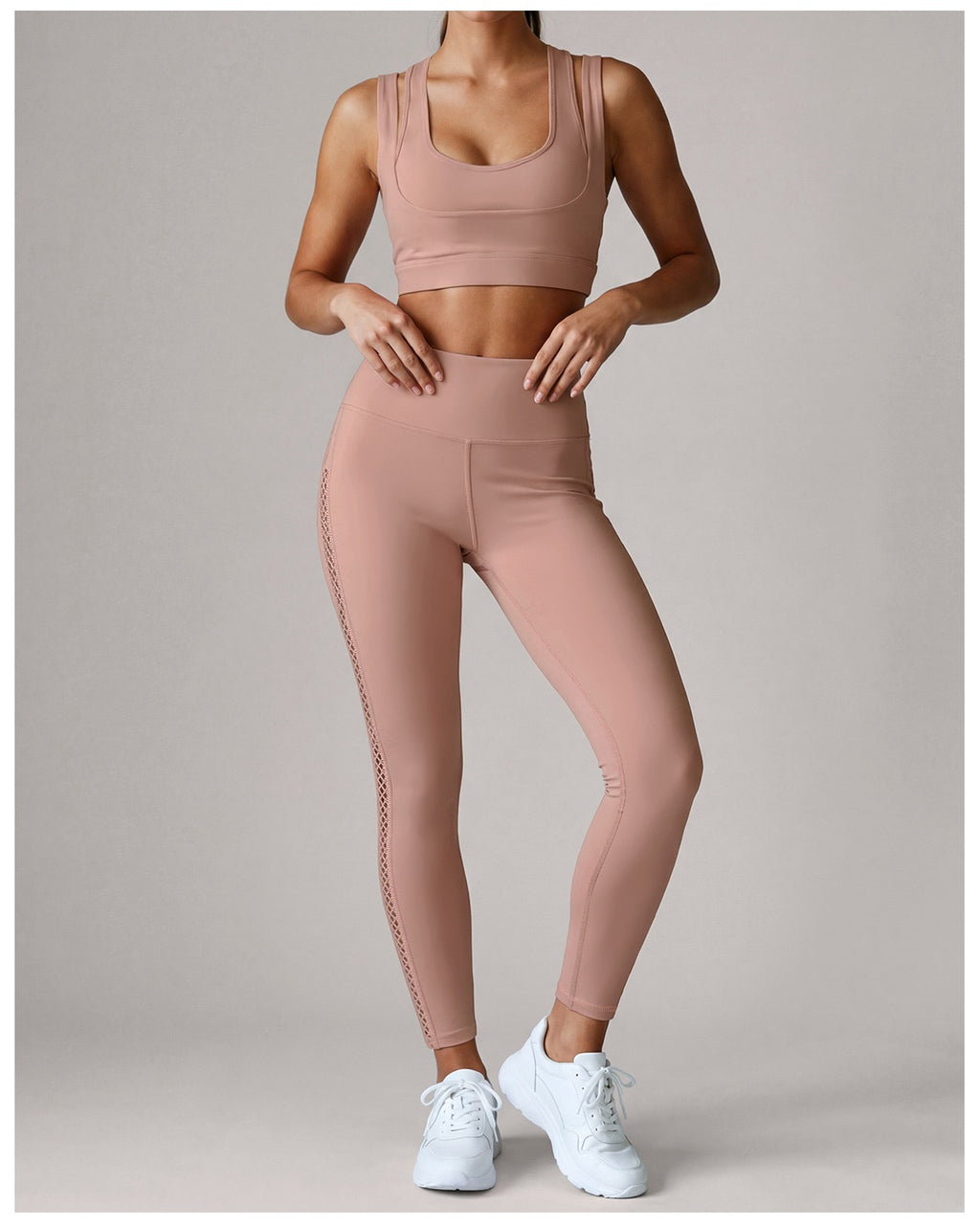 Lattice-Cut Sports Bra & Legging Set