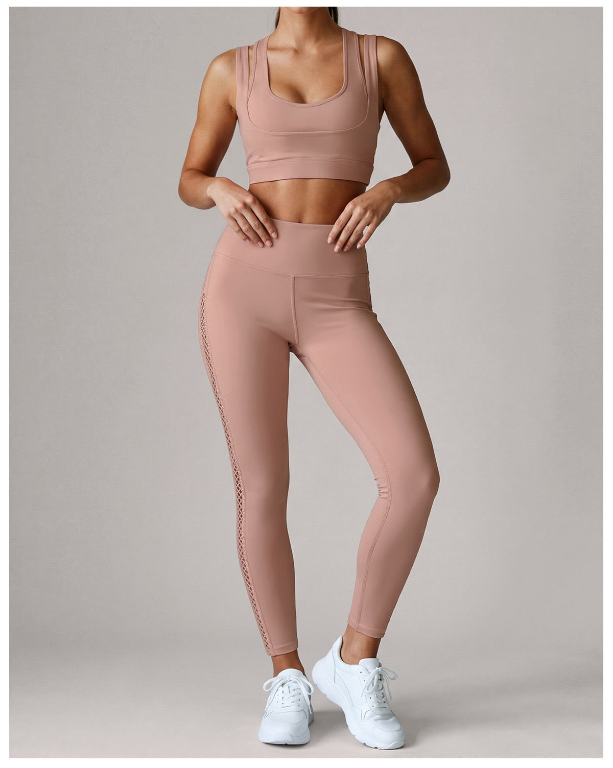 Lattice-Cut Sports Bra & Legging Set
