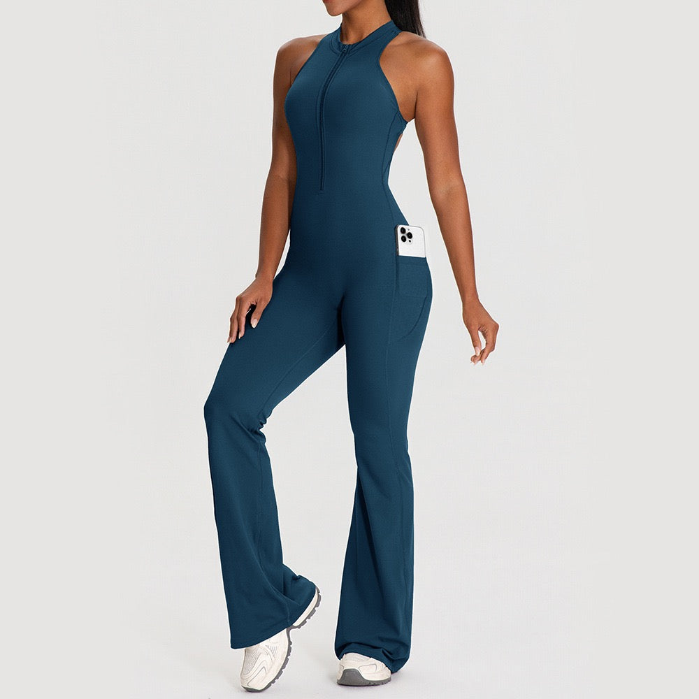 Backless Butt-Lift Yoga Jumpsuit — Flared Fit