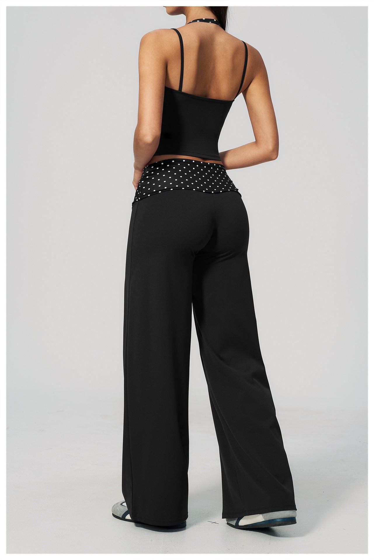Polka Dot Two-Piece Yoga Suit