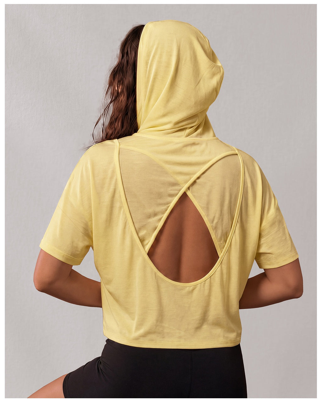 Open-Back Hooded Crop Tee