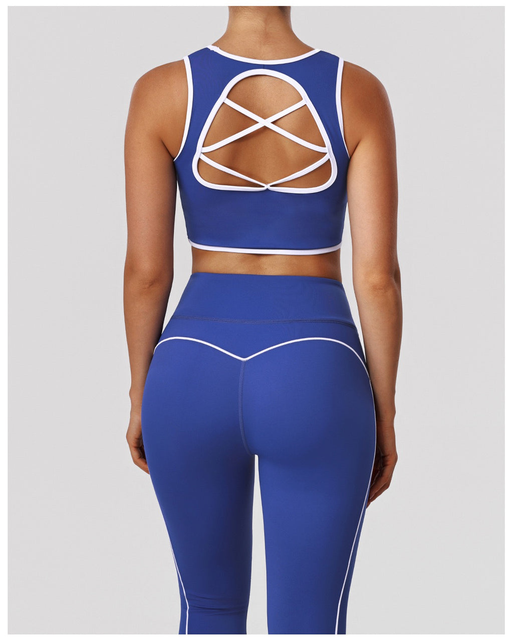 Striped Shockproof Bra & High-Waist Set