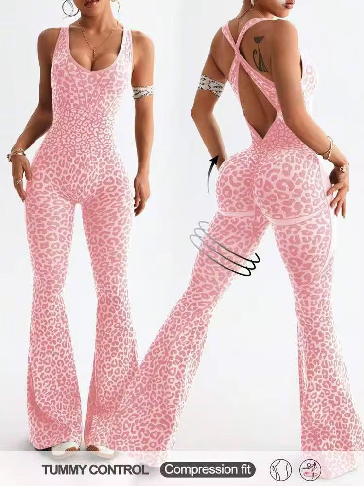 Leopard Print Cross-Back Bodysuit