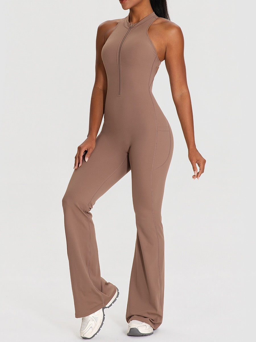 Backless Butt-Lift Yoga Jumpsuit — Flared Fit