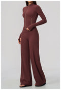 High-Waist Zip Jacket & Micro Fitness Pants — Yoga Set