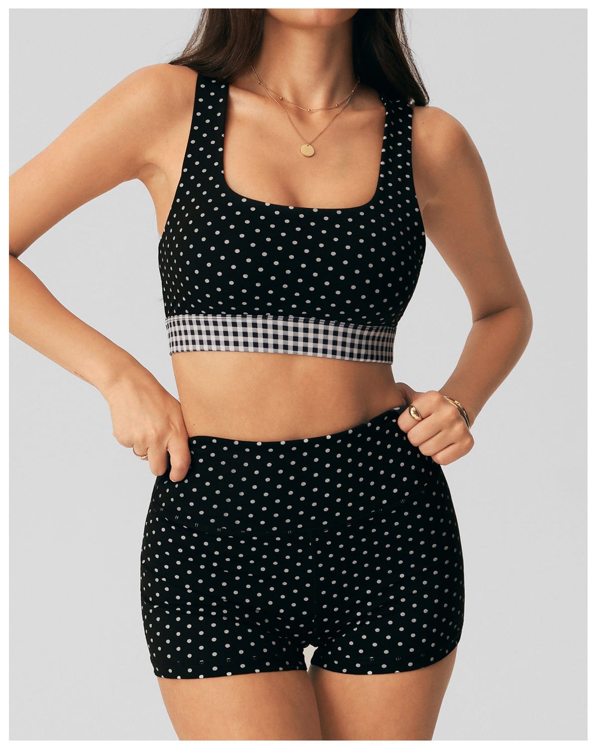 Polka Dot Butt-Lift Shorts Set