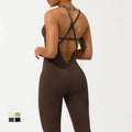 Elastic Tight Yoga Fishbone One-Piece Suit with Adjustable Shoulder Straps and Figure-Controlling Yoga Clothes