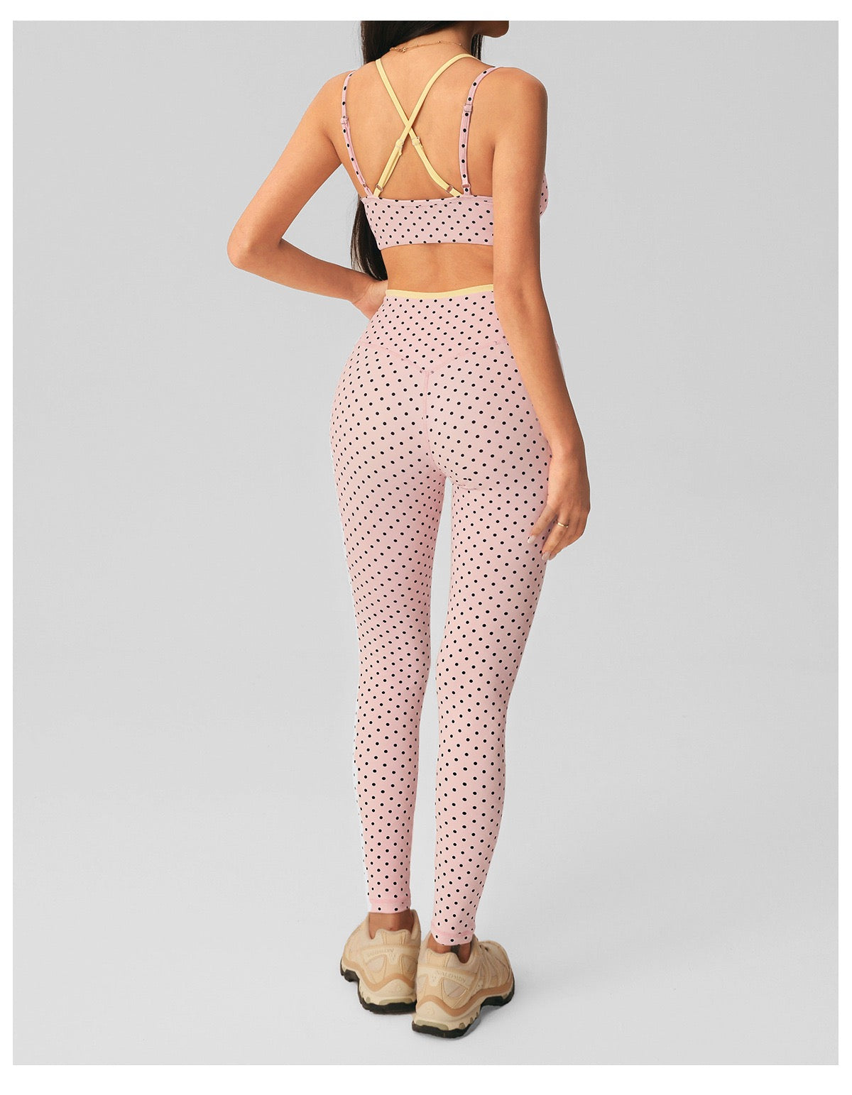 Polka Dot Two-Piece Yoga Set
