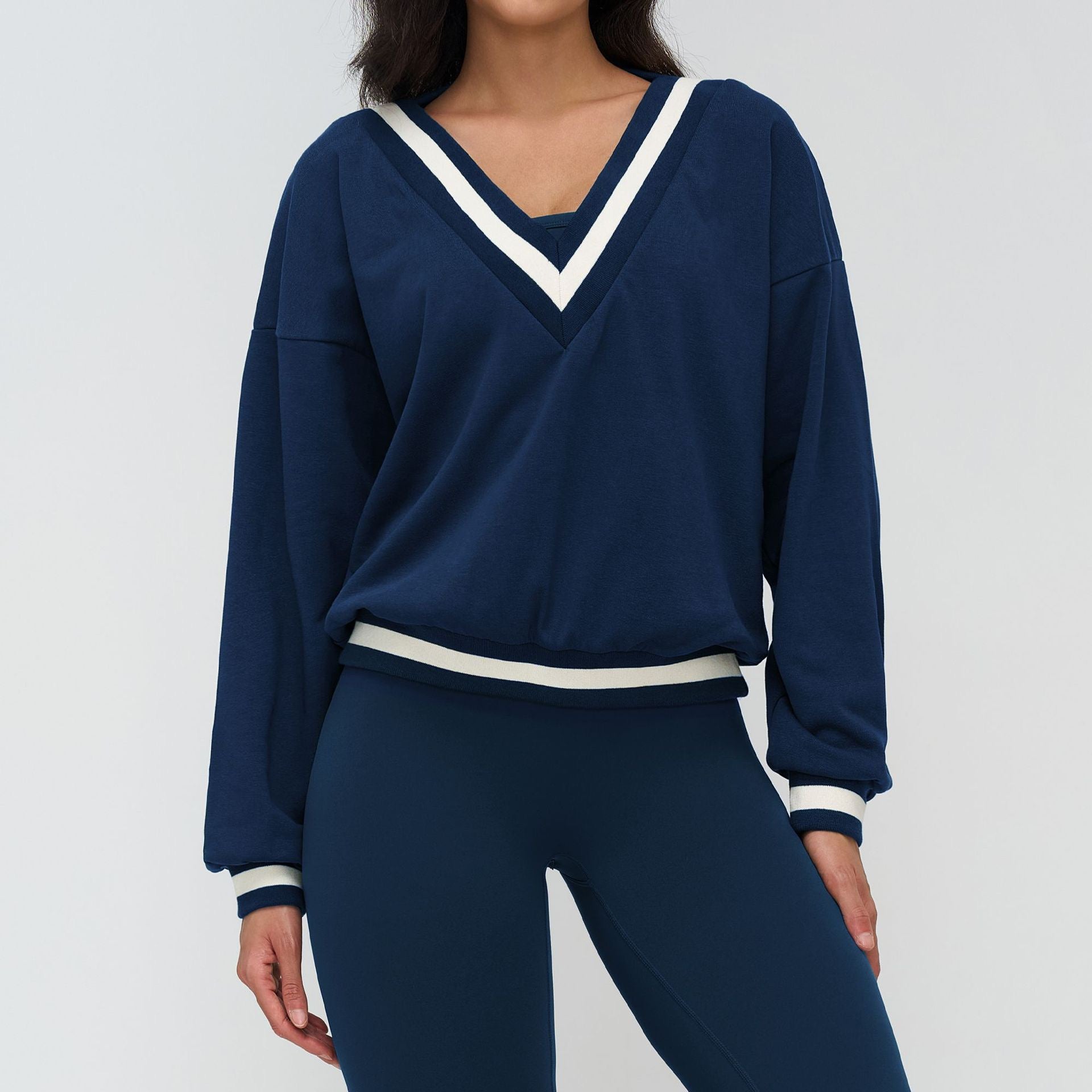 Casual Loose Long-Sleeve Fashion Sweatshirt Outdoor Sports Running Top