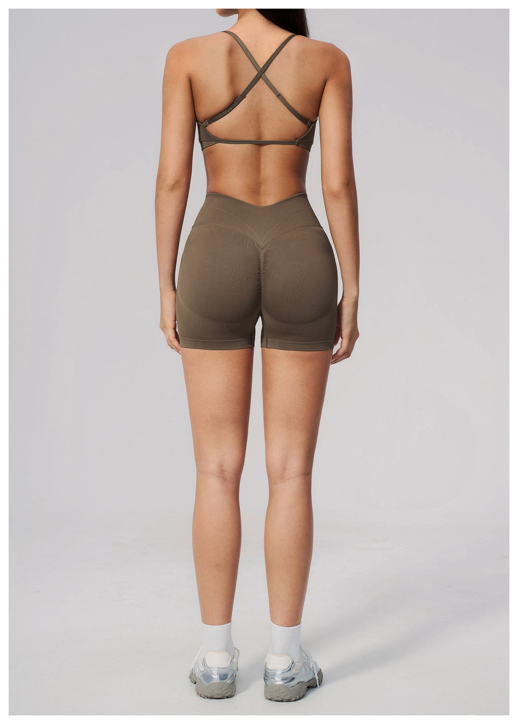 4-Piece Activewear Set — Cross-Back Bra, Tummy-Control Shorts & Leggings