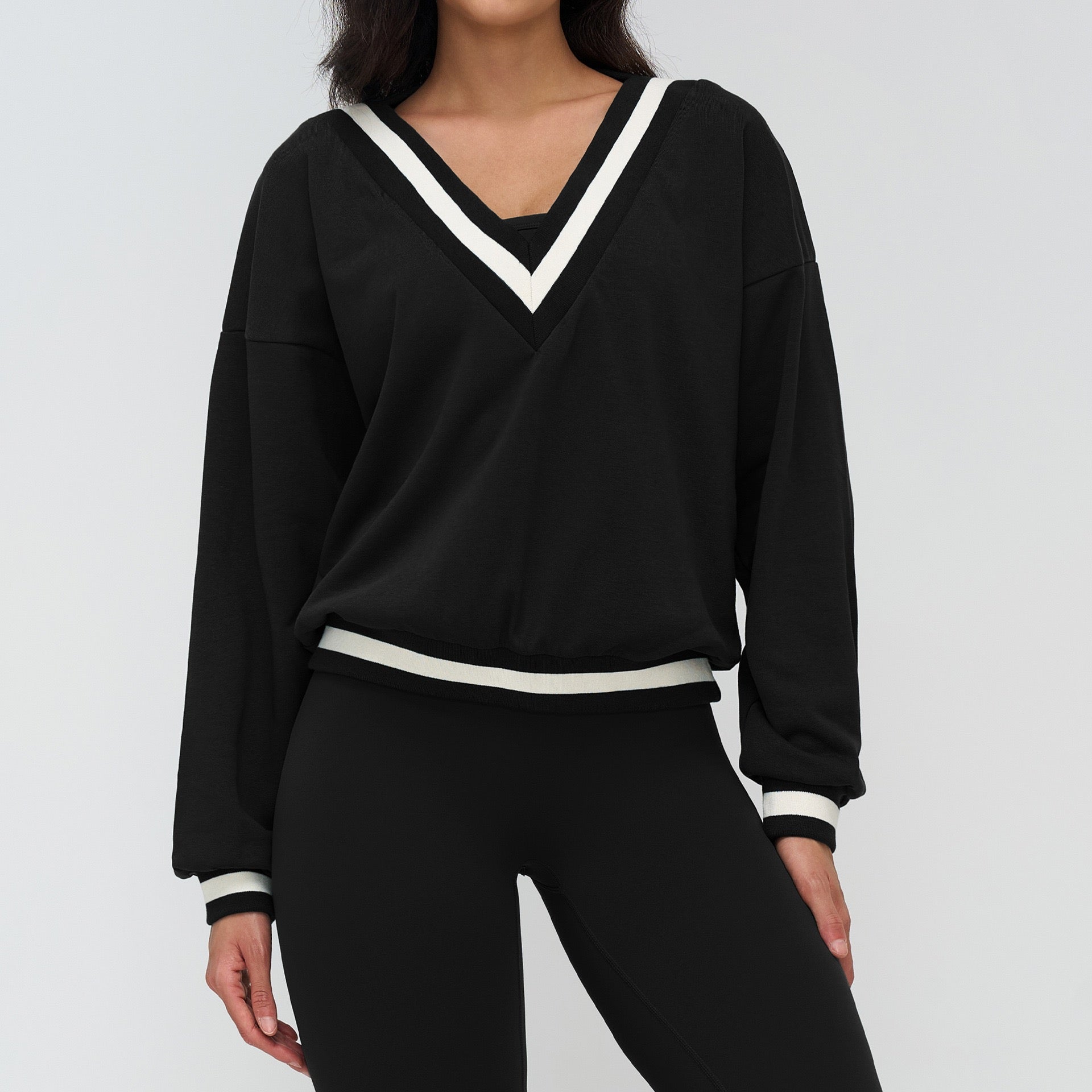 Casual Loose Long-Sleeve Fashion Sweatshirt Outdoor Sports Running Top