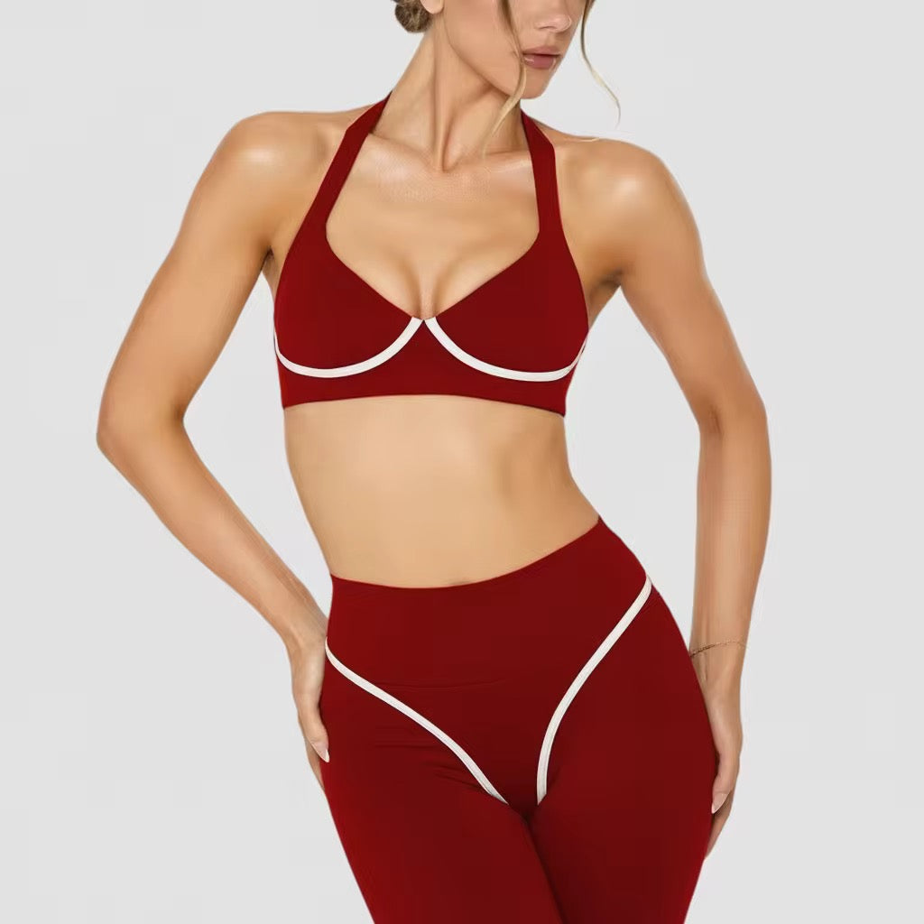 Women 3 piece yoga set with stand collar zipper fitness shaping cinched waist short sports long sleeve for cycling