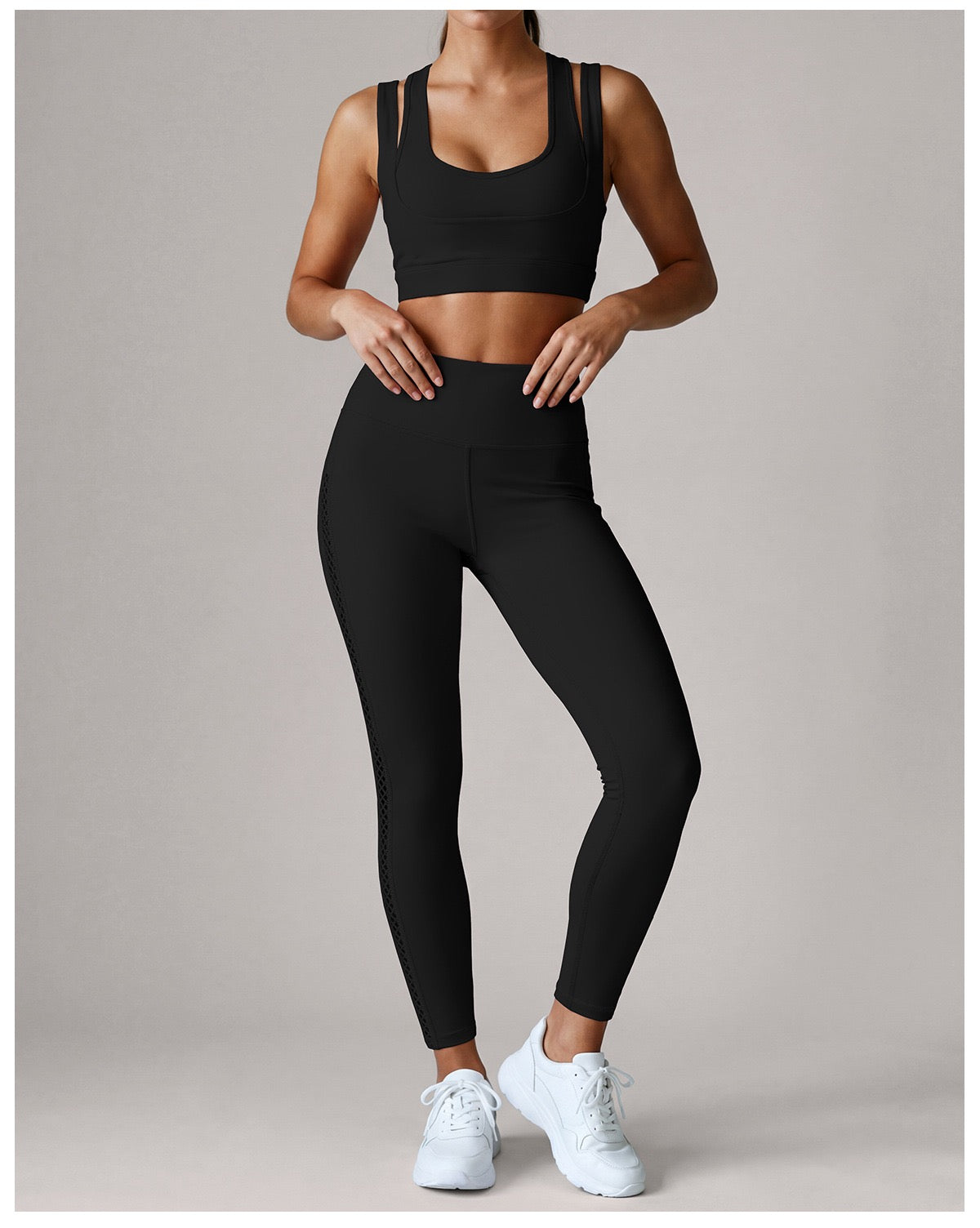 Lattice-Cut Sports Bra & Legging Set