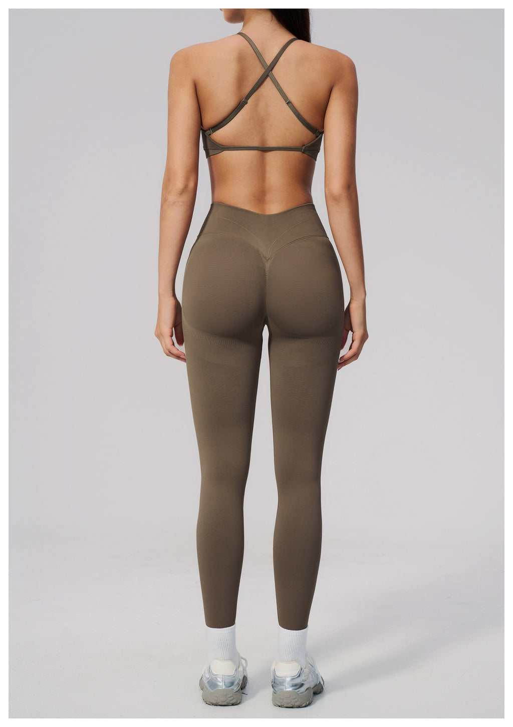 4-Piece Activewear Set — Cross-Back Bra, Tummy-Control Shorts & Leggings