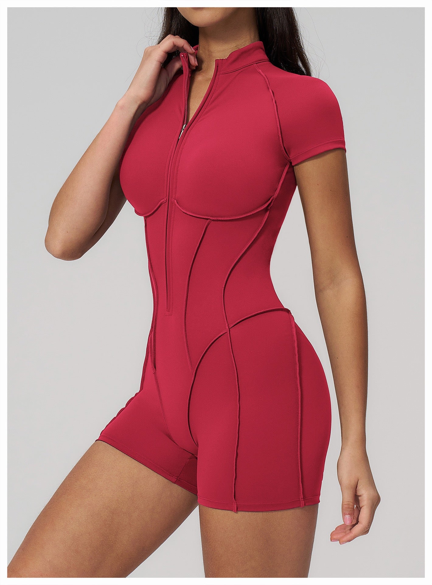 Stand-Up Collar Zip-Up Jumpsuit