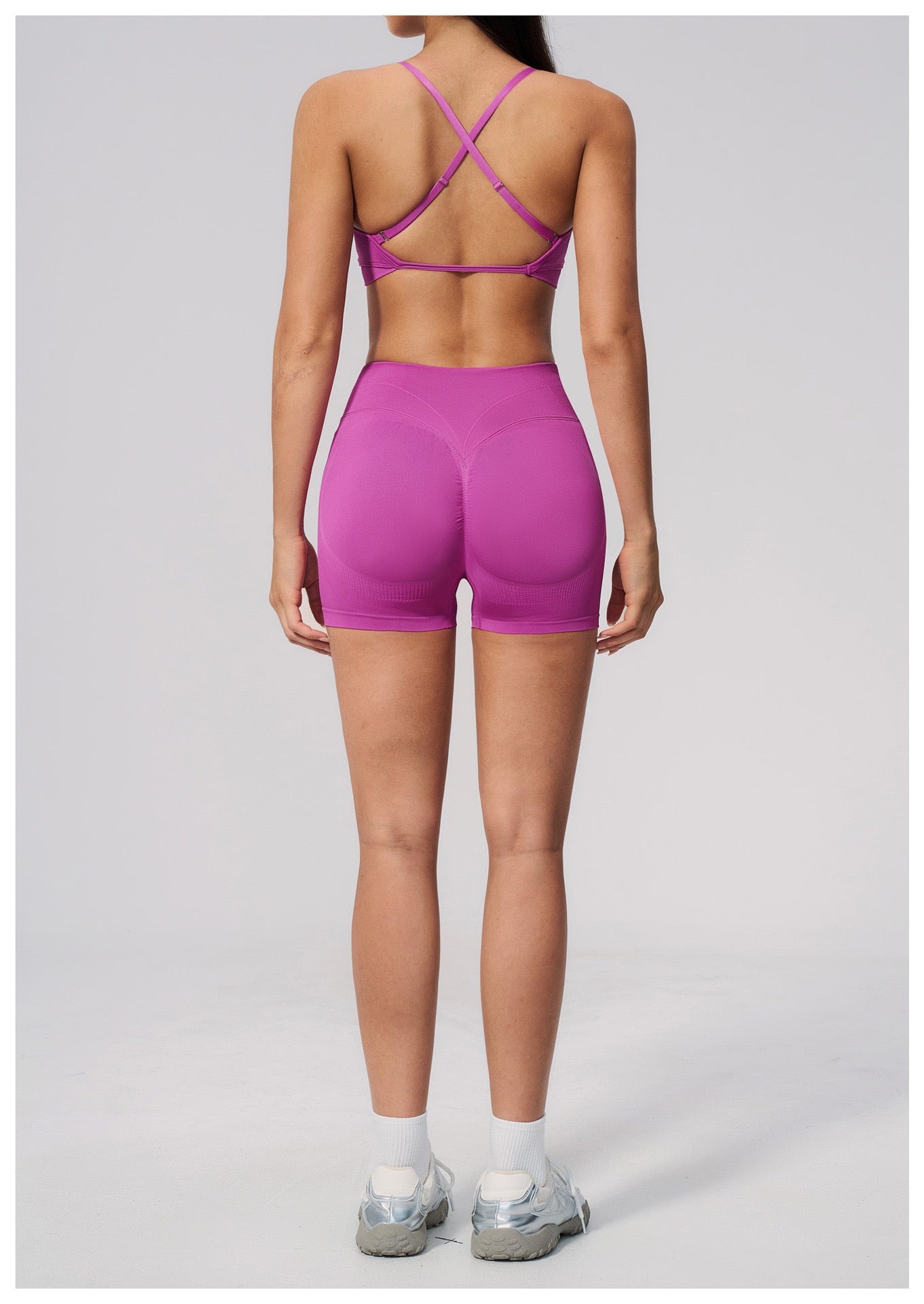 4-Piece Activewear Set — Cross-Back Bra, Tummy-Control Shorts & Leggings