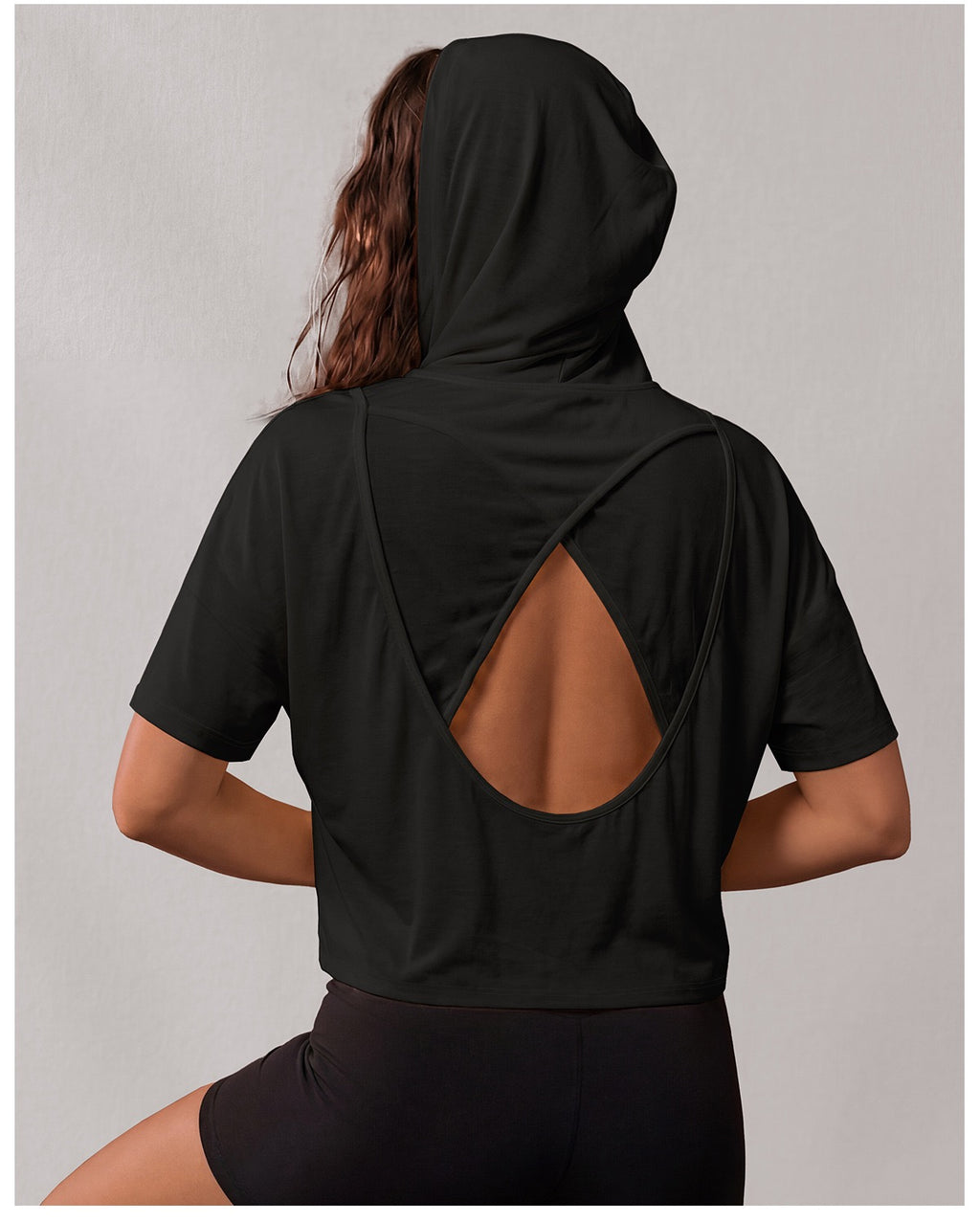 Open-Back Hooded Crop Tee