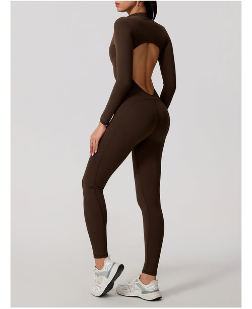 Cloud-Feel Zip-Up Jumpsuit