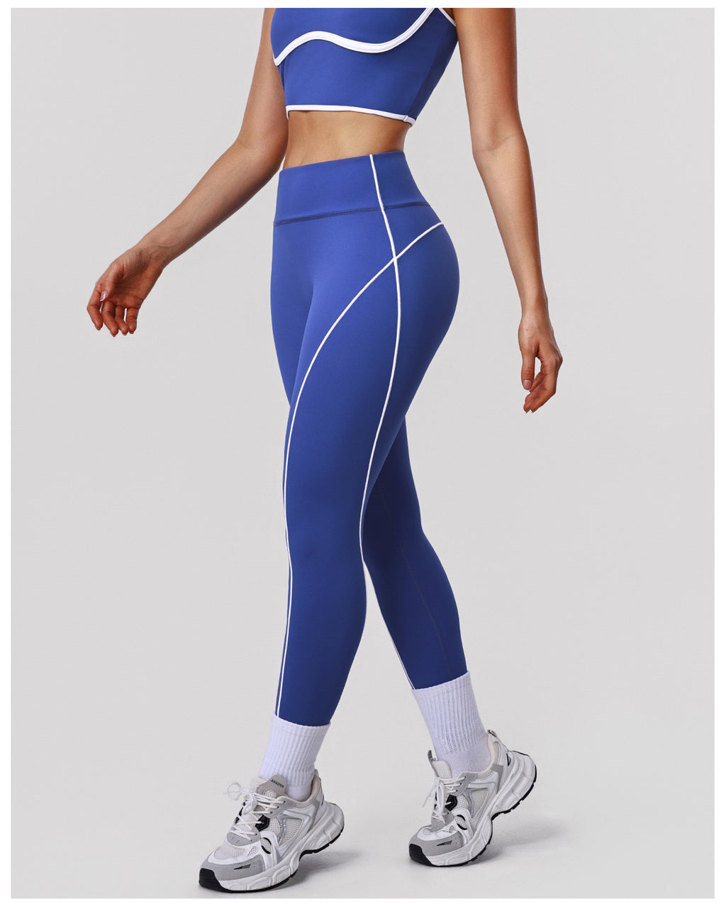 Striped Shockproof Bra & High-Waist Set
