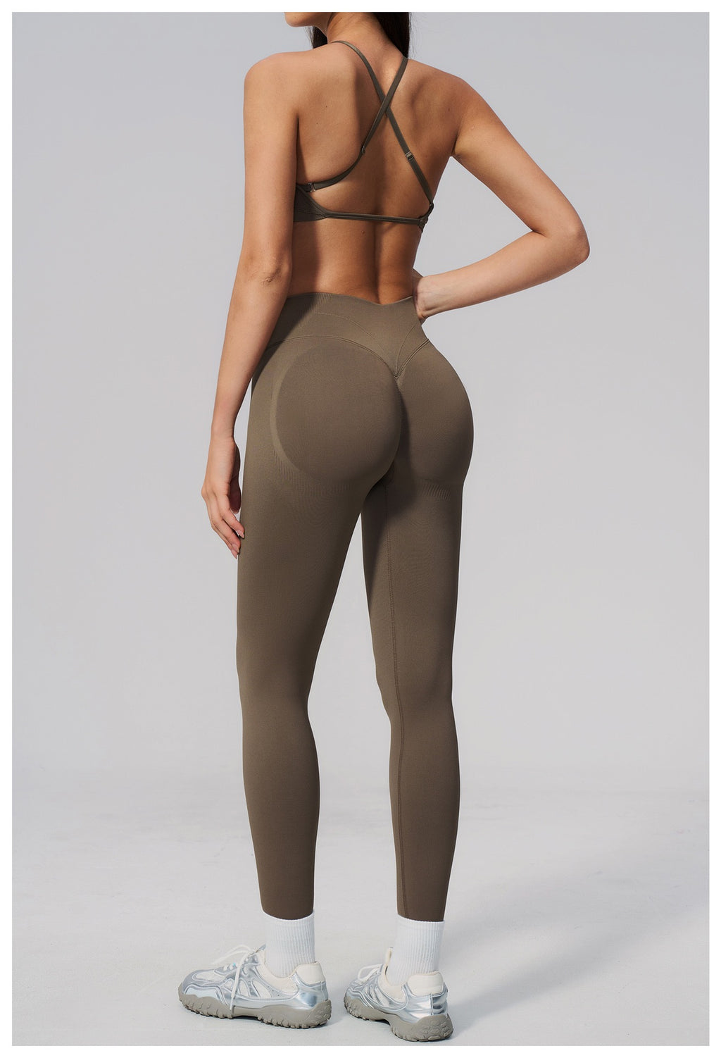 4-Piece Activewear Set — Cross-Back Bra, Tummy-Control Shorts & Leggings