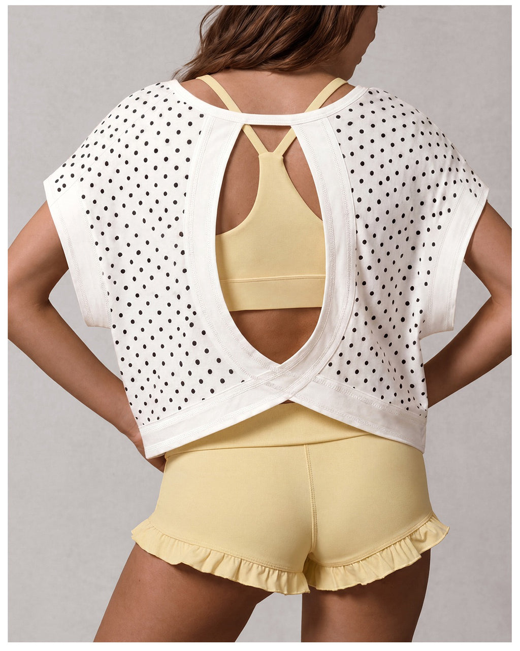 Cutout-Back Polka Dot Tee