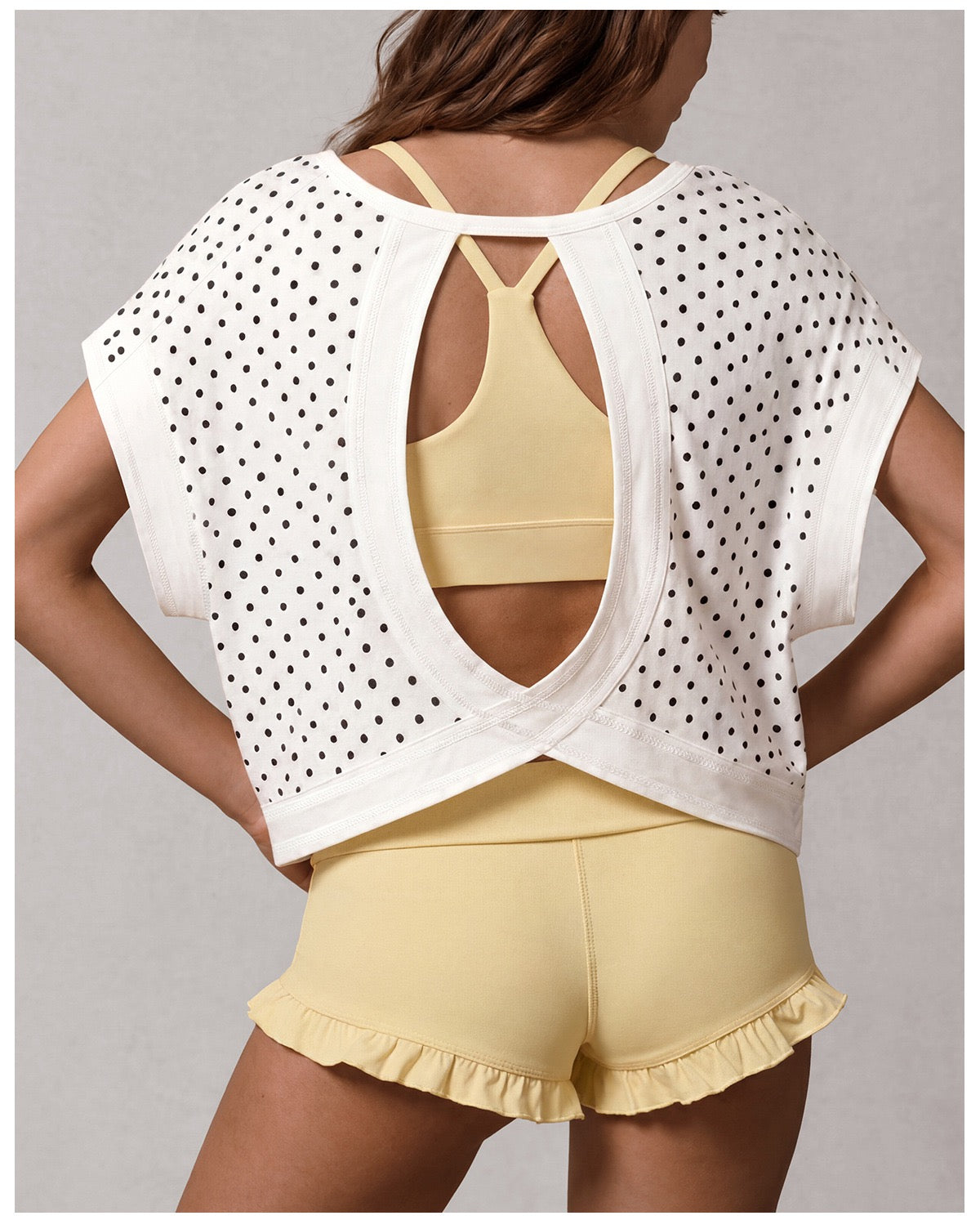 Cutout-Back Polka Dot Tee