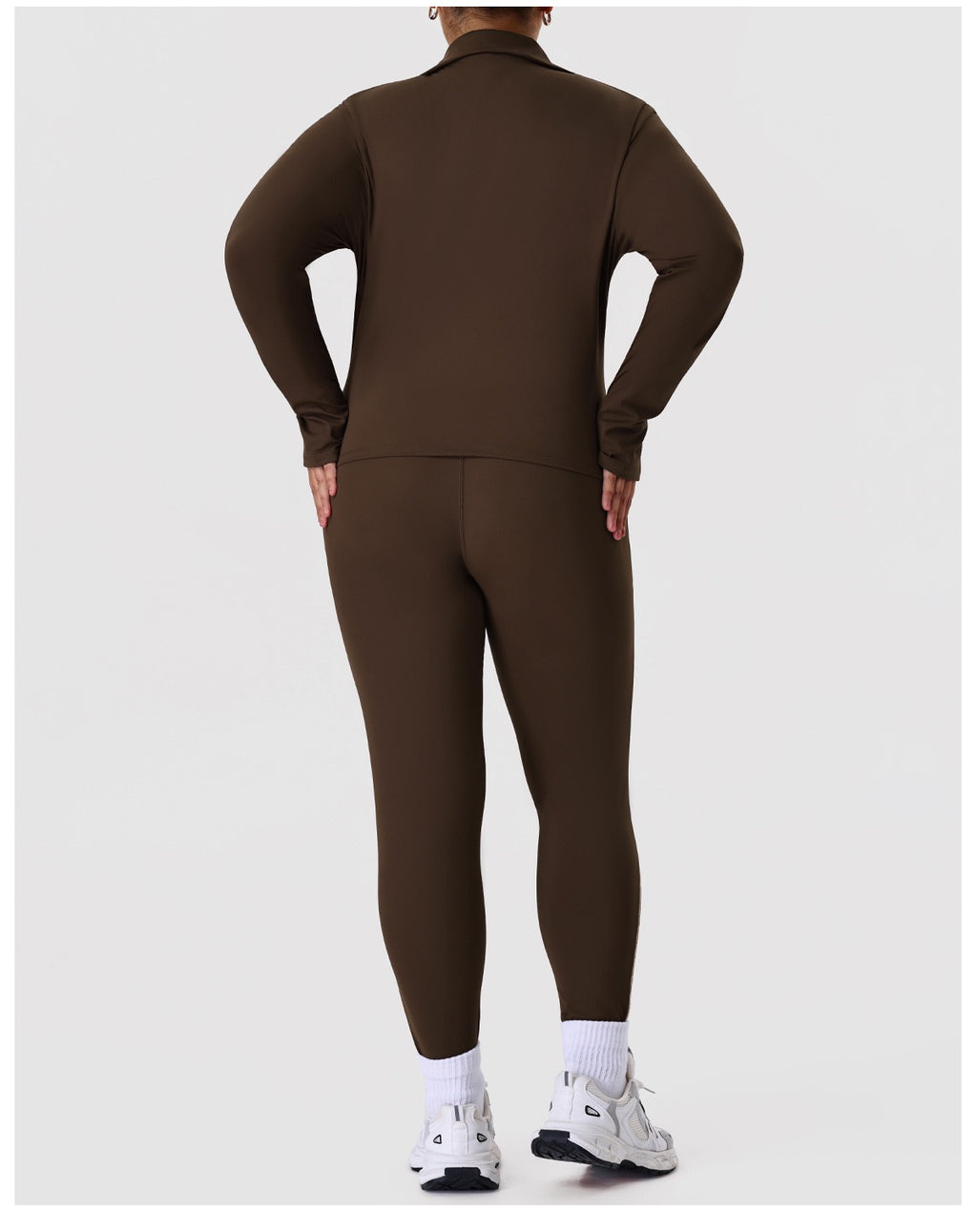 Plus Size Zip-Up Jacket & Sweatpants Set