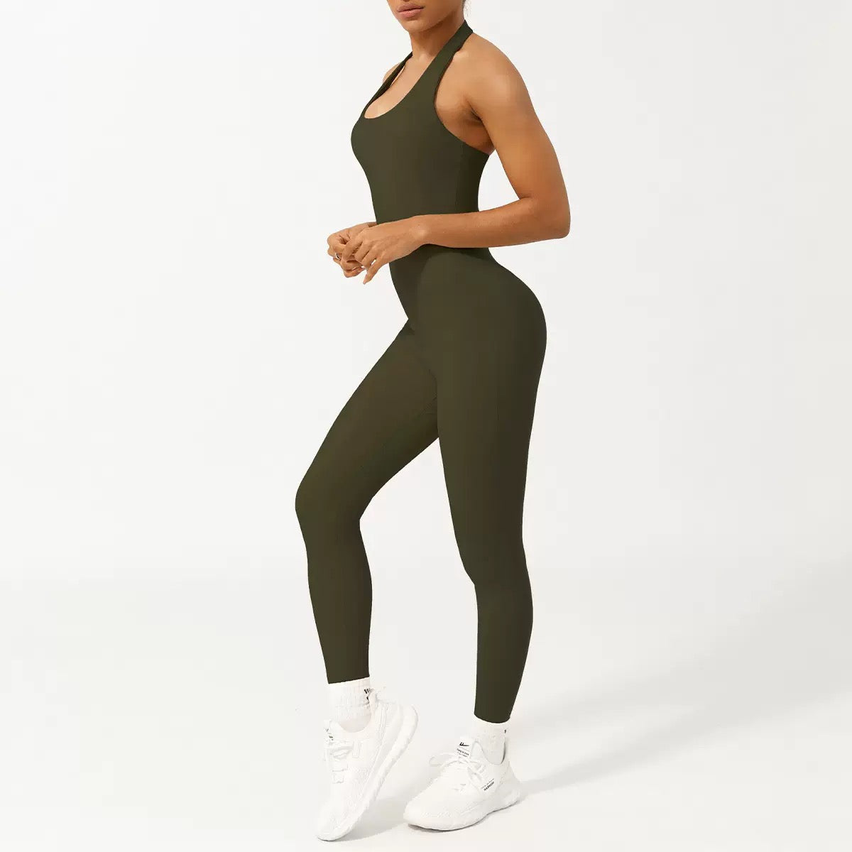 Halter Neck Seamless Yoga Bodysuit