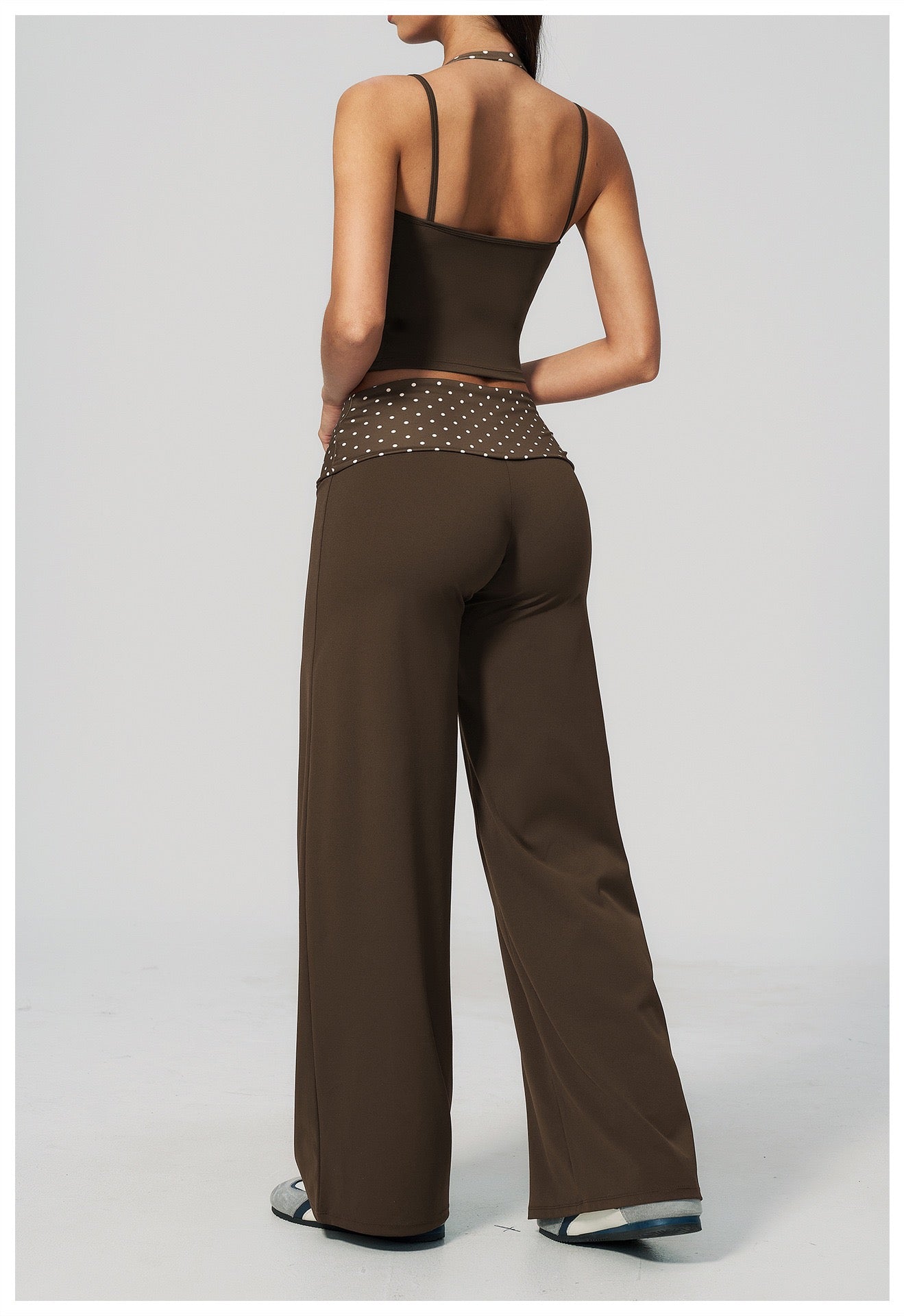 Polka Dot Two-Piece Yoga Suit
