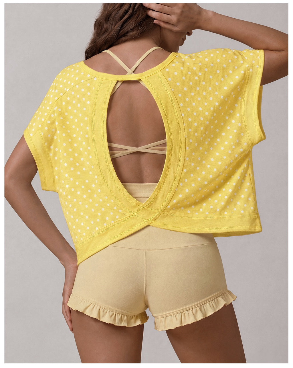 Cutout-Back Polka Dot Tee