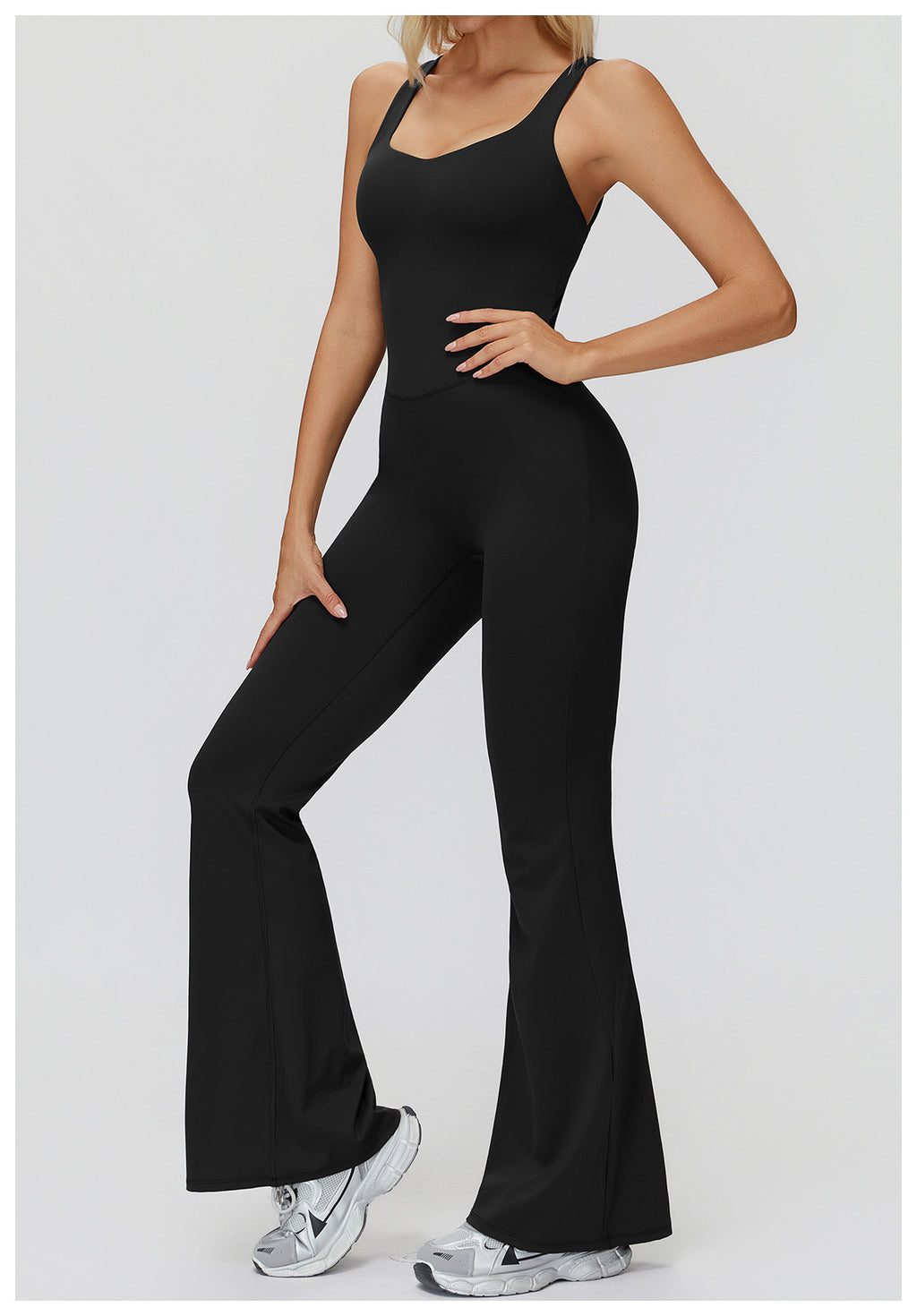 Cross-Back Wide-Leg Jumpsuit