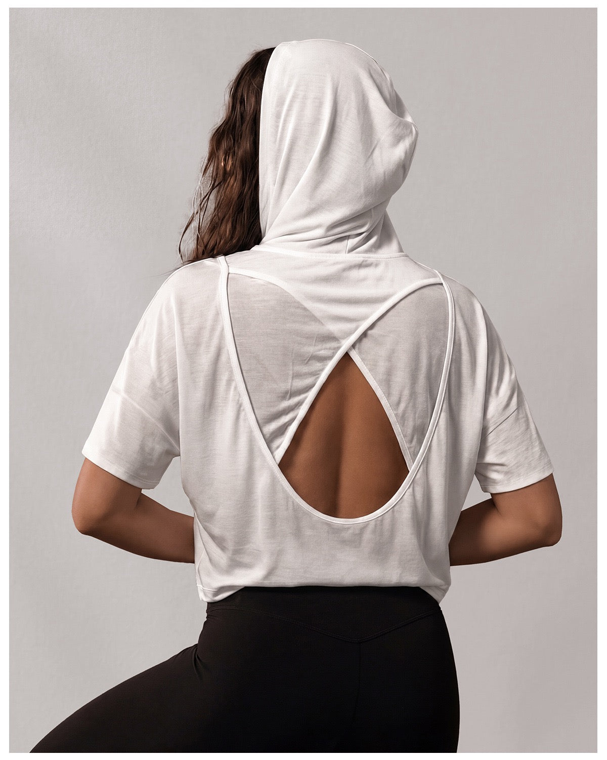 Open-Back Hooded Crop Tee
