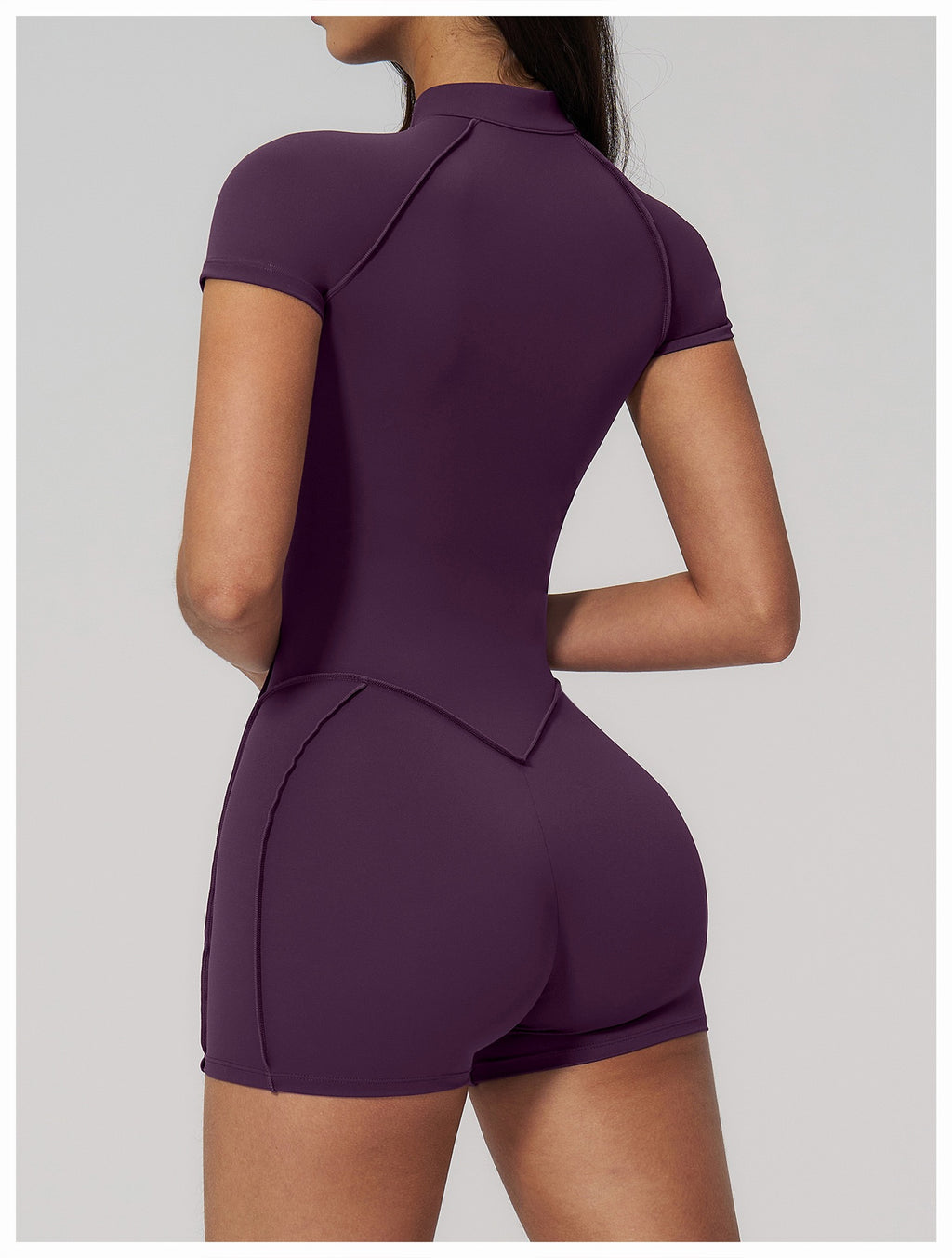 Jumpsuit with Stand-Up Collar and Zipper, Suitable for Gym, Home Training, Butt-Lifting Yoga Jumpsuit