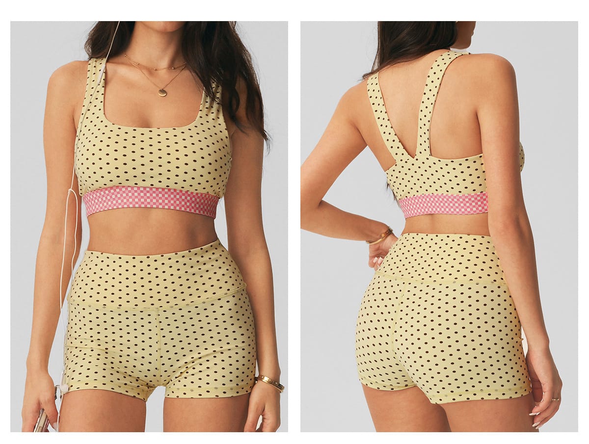 Polka Dot Butt-Lift Shorts Set