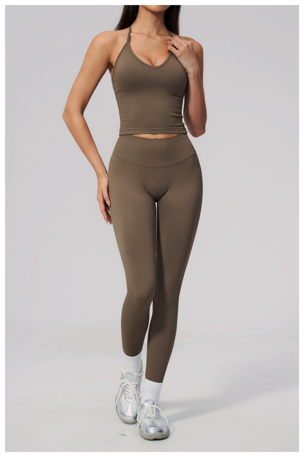 4-Piece Activewear Set — Cross-Back Bra, Tummy-Control Shorts & Leggings