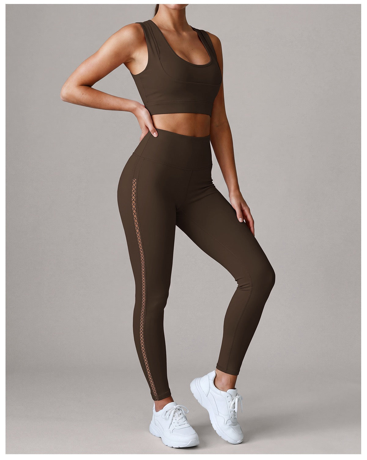 Lattice-Cut Sports Bra & Legging Set