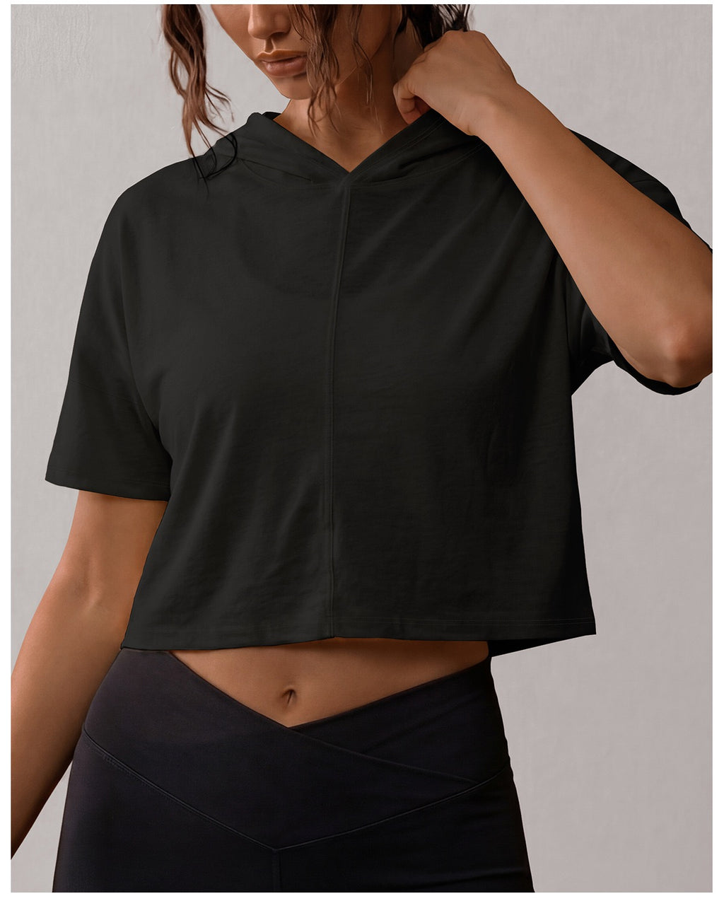 Open-Back Hooded Crop Tee