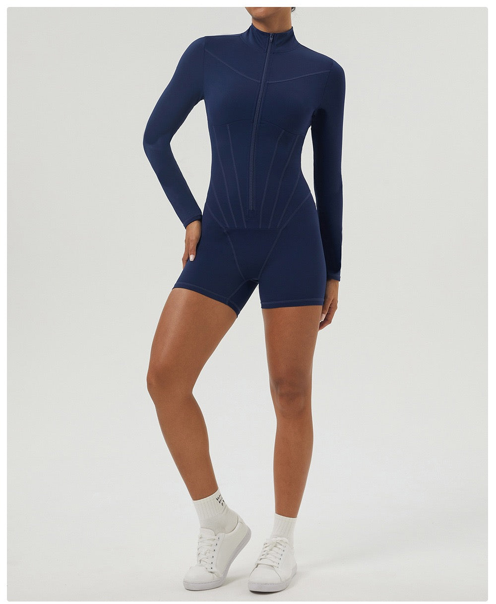 Backless Cross-Back Fitness Jumpsuit