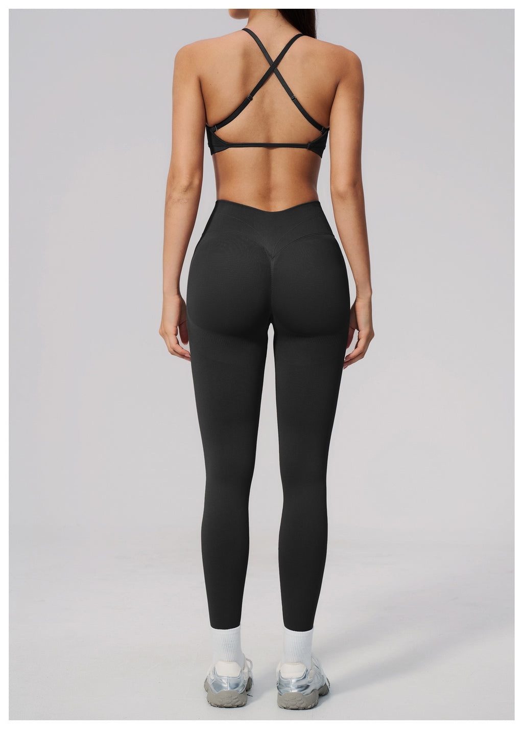 4-Piece Activewear Set — Cross-Back Bra, Tummy-Control Shorts & Leggings