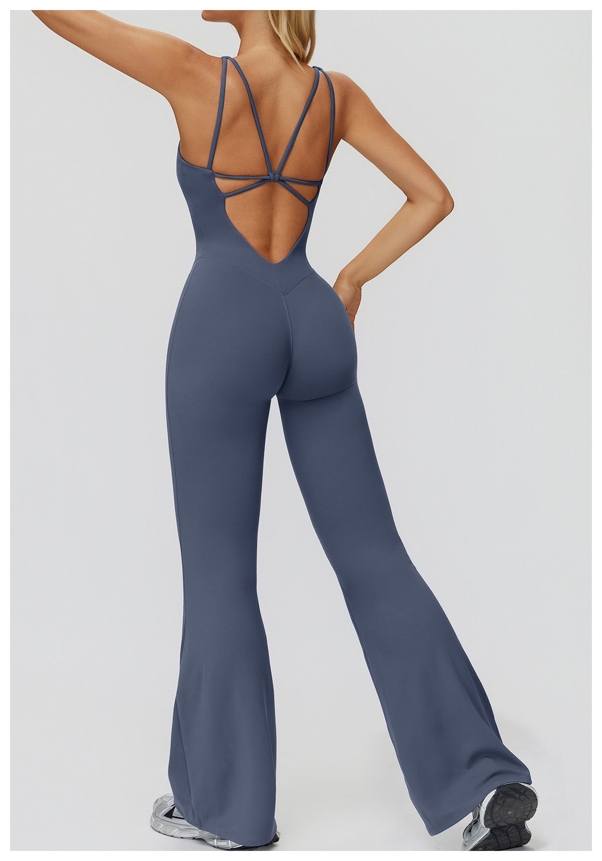 Cross-Back Wide-Leg Jumpsuit