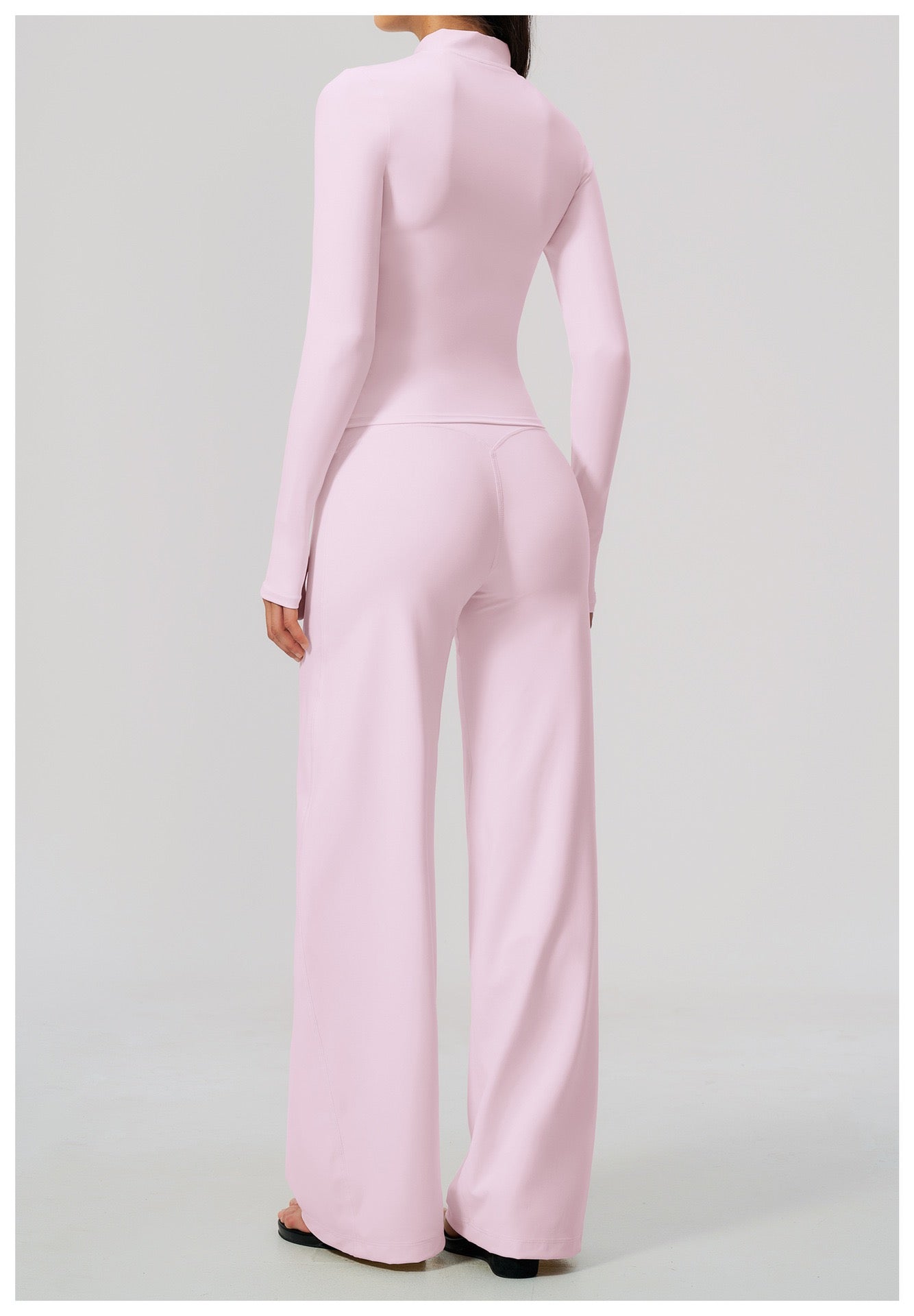 High-Waist Zip Jacket & Micro Fitness Pants — Yoga Set