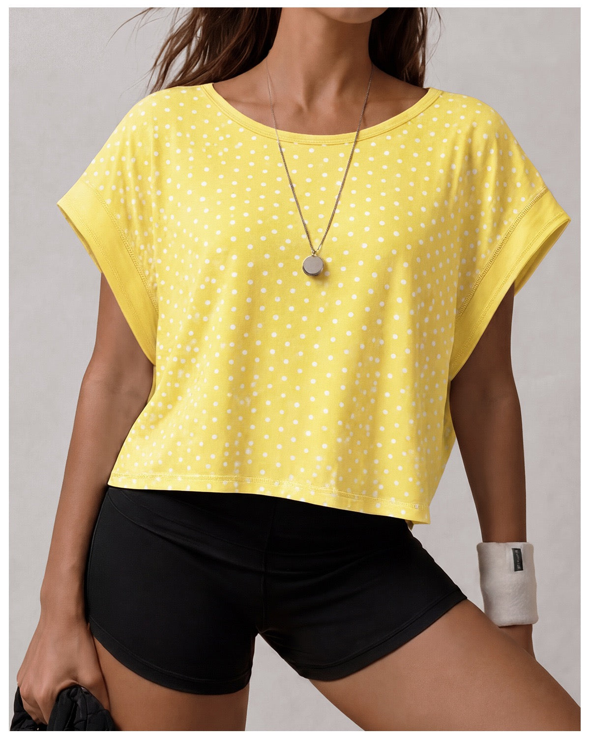 Cutout-Back Polka Dot Tee