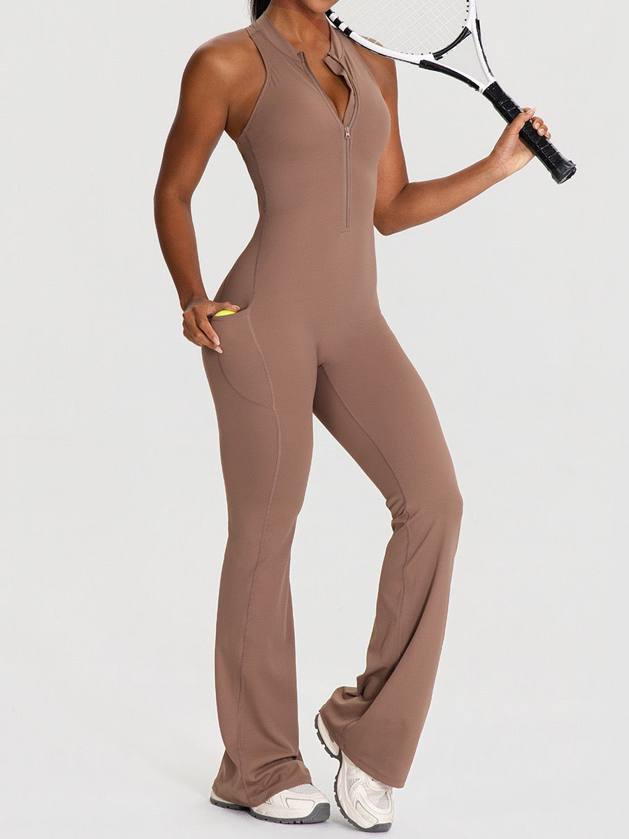 Backless Butt-Lift Yoga Jumpsuit — Flared Fit